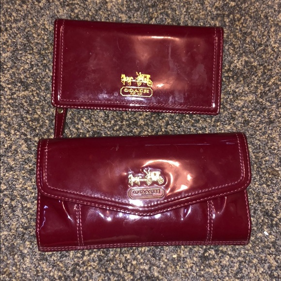 Coach Handbags - Red coach wallet and check book holder